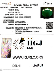 6.49/CT Natural Panna Stone with Govt. Lab Certificate-13108D53944